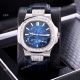 Clone Patek Philippe Nautilus Power Reserve Men Watches Diamond Bezel Gray Face (2)_th.jpg